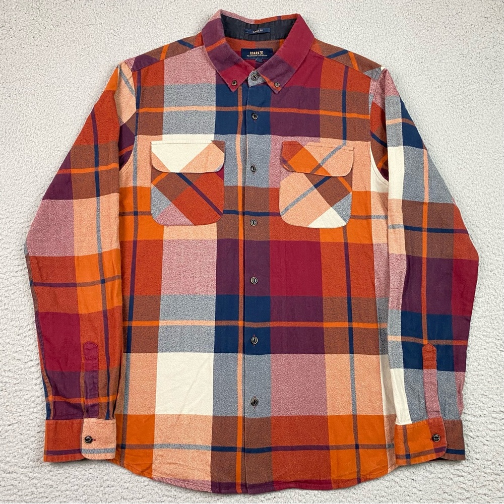 Men's Plaid Button-Down Shirt in Orange & Red - LEE
